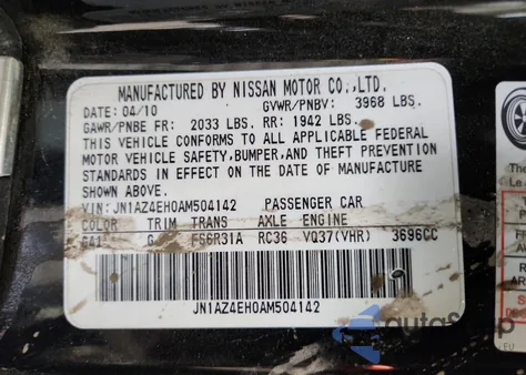 2010 Nissan 370Z from USA, damaged, VIN JN1AZ4EH0AM504142